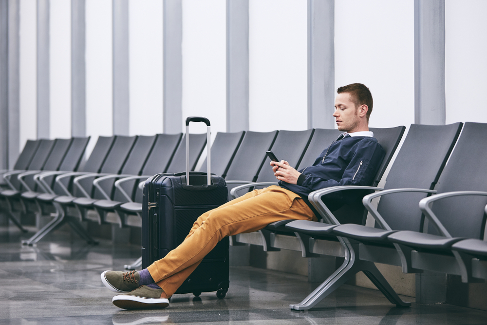 waiting in airport terminal